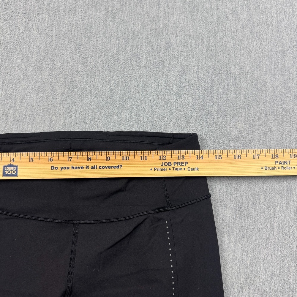 Lululemon Leggings Womens 8 Black Extra Mile Crop Reflective 24" Yoga Athletic - Picture 6 of 14